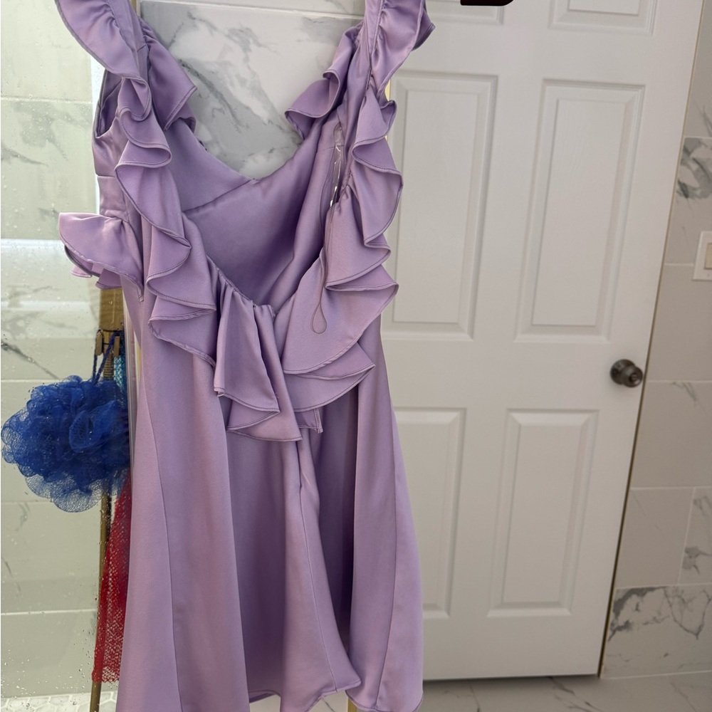House of CB Lilac Ruffle Mini Dress